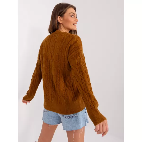  Dámský svetr WOOL FASHION ITALIA AT-SW-2335-1.68P LIGHT BROWN 