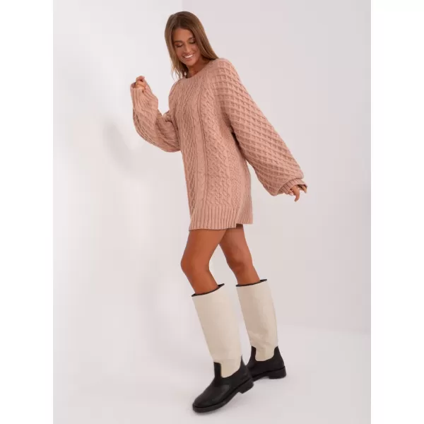  Dámský svetr WOOL FASHION ITALIA AT-SW-2367-2.64P DARK PINK 