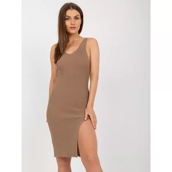  Dámské šaty OCH BELLA TW-SK-BI-B001.67P DARK BEIGE 