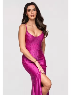 Dámské šaty LARICA LA-OM-DLR355 FUCHSIA