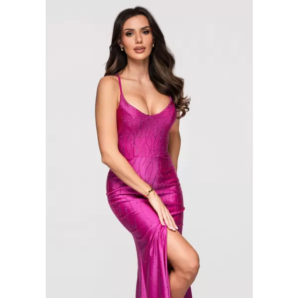  Dámské šaty LARICA LA-OM-DLR355 FUCHSIA 