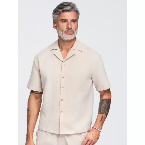  Pánská košile OMBRE OM-SHSS-0220 OFF-WHITE 