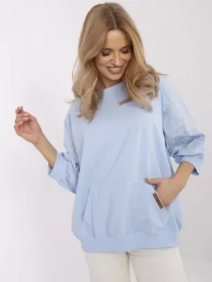 Dámská mikina RUE PARIS RV-BL-A367-1.18P LIGHT BLUE