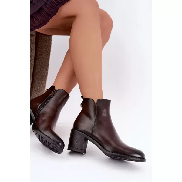  Dámské kotníkové boty VINCEZA 58650 DARK BROWN 