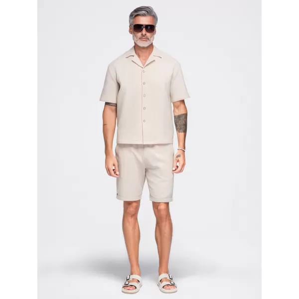  Pánské kraťasy OMBRE OM-SRCS-0207 CREAM 
