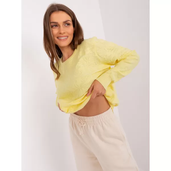 Dámský svetr WOOL FASHION ITALIA AT-SW-2231A.00P BRIGHT YELLOW 