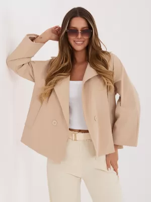 Dámský kabát RUE PARIS IT-KR-FL8897KSM.00 CAMEL