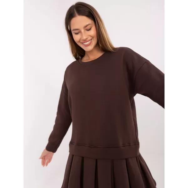  Dámské šaty RUE PARIS MI-SK-3249.98 DARK BROWN 