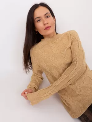 Dámský svetr WOOL FASHION ITALIA AT-SW-2340.22 CAMEL