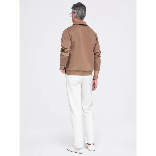  Pánská mikina OMBRE OM-SSNZ-0262 BROWN 