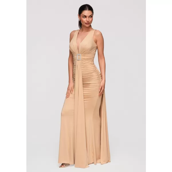  Dámské šaty LARICA LA-OM-DLR347 BEIGE 