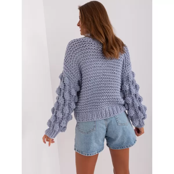  Dámský svetr WOOL FASHION ITALIA AT-SW-2382.97P GRAY/BLUE 