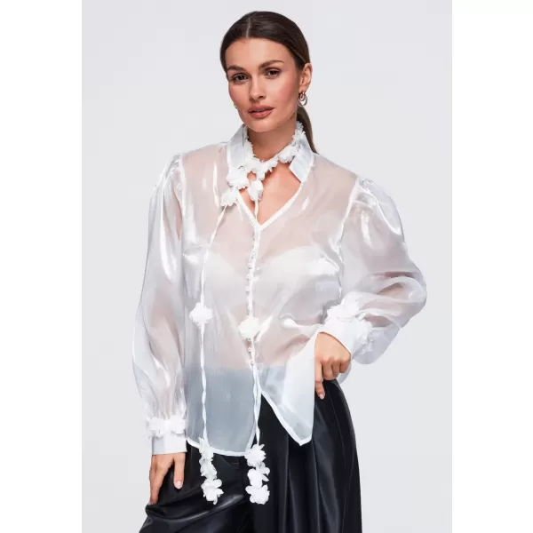  Dámská halenka OMBRE OW-TS-E0086 WHITE 