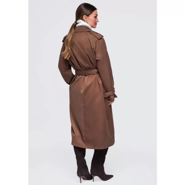  Dámský kabát OMBRE OW-COLC-0121 BROWN 