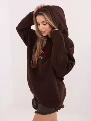Dámská mikina RUE PARIS RV-BL-A1041.48 DARK BROWN