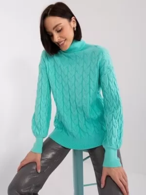 Dámský pletený rolák WOOL FASHION ITALIA AT-SW-2348.88 MINT