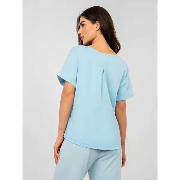  Dámská halenka RUE PARIS RV-BZ-A1185.19 LIGHT BLUE 