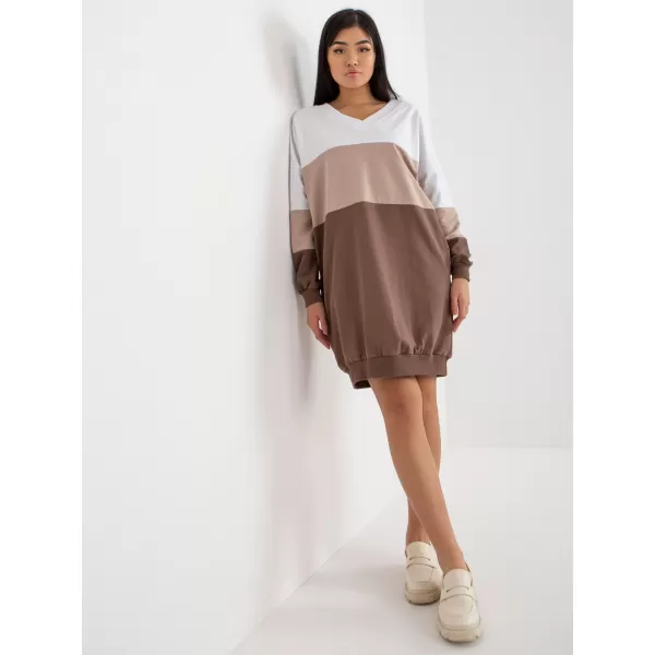  Dámské šaty RUE PARIS RV-SK-8382.31 WHITE-BROWN 