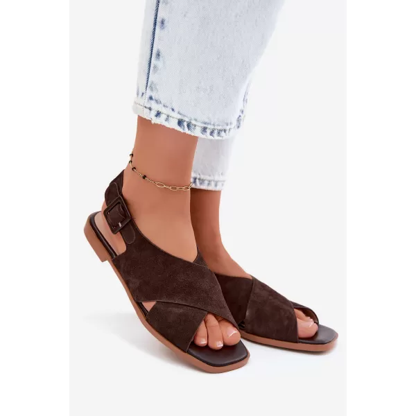  Dámské sandály S.BARSKI JC61-1001 BROWN 