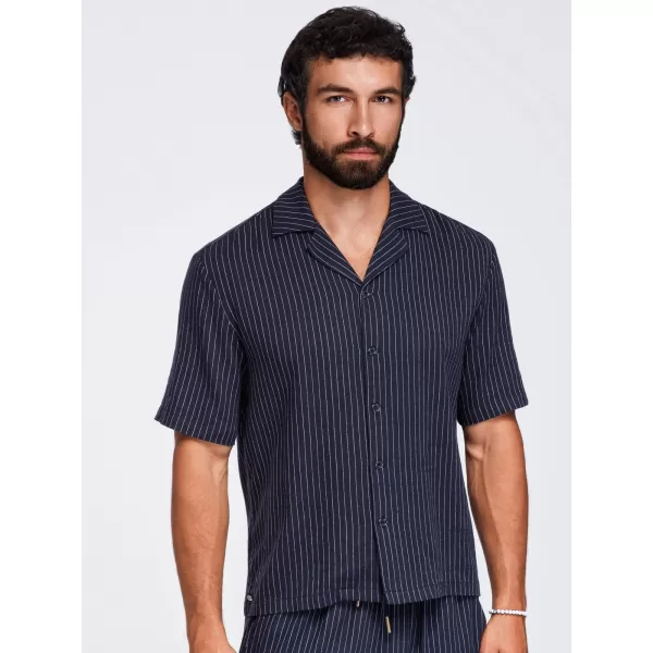  Pánská košile OMBRE OM-SHSS-0222 NAVY BLUE 