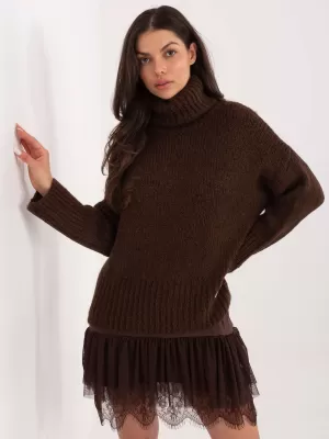 Dámský svetr FACTORY PRICE CH-SW-72989.68 DARK BROWN