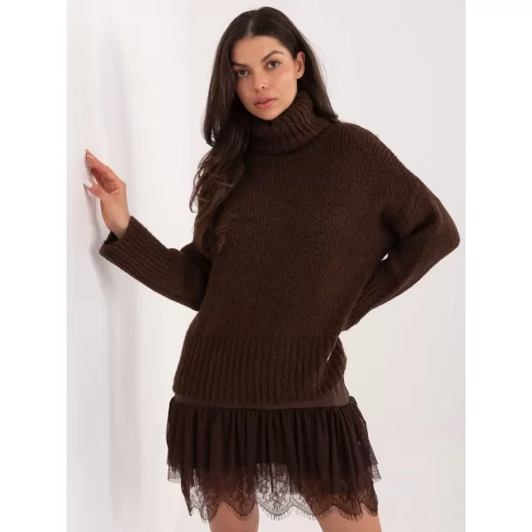  Dámský svetr FACTORY PRICE CH-SW-72989.68 DARK BROWN 