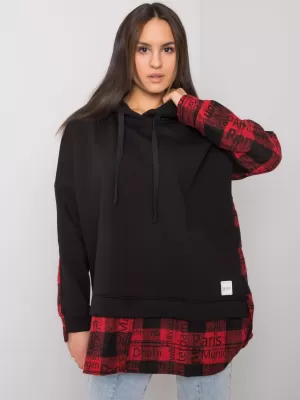 Dámská mikina RUE PARIS RV-BL-7312.14 BLACK AND RED