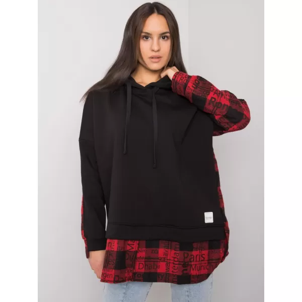  Dámská mikina RUE PARIS RV-BL-7312.14 BLACK AND RED 