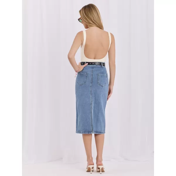  Dámská sukně FACTORY PRICE HM-SD-MC7308.29 DARK BLUE 