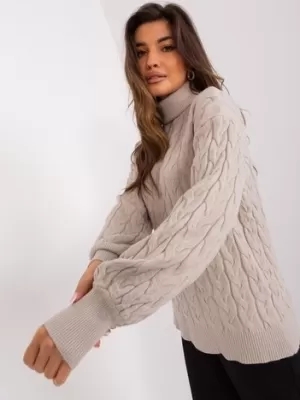 Dámský svetr WOOL FASHION ITALIA AT-SW-2348.07 BEIGE