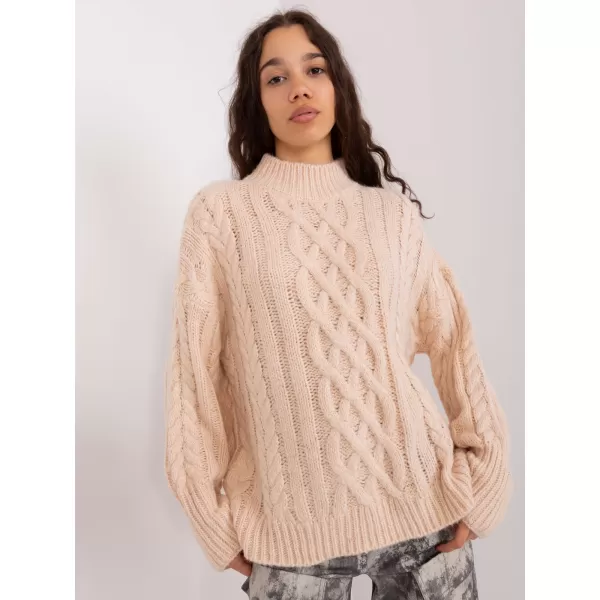  Dámský svetr WOOL FASHION ITALIA AT-SW-2363-2.30 LIGHT BEIGE 