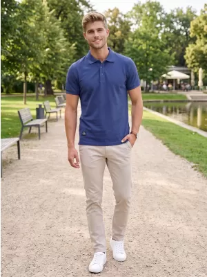 Pánské triko s límečkem ALTISPORT NP/ALMST90601 NAVY