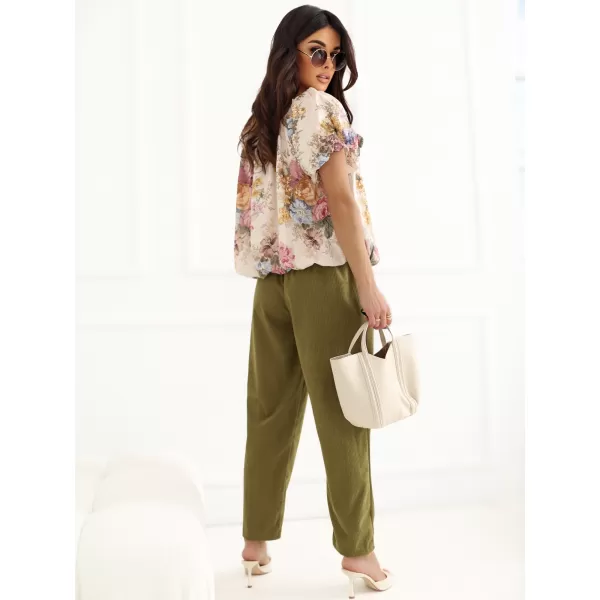  Dámské kalhoty RUE PARIS RV-SP-A1311.60 OLIVE 