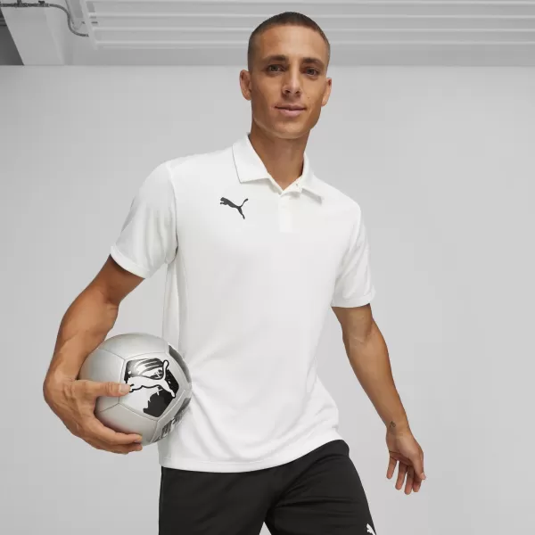  Pánské triko s límečkem PUMA TEAMGOAL POLO 658771-04 PUMA WHITE/BLACK/FEATHERGRAY 