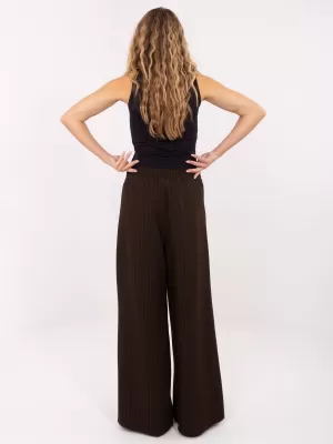 Dámské kalhoty RUE PARIS IT-SP-FL9787.85 DARK BROWN