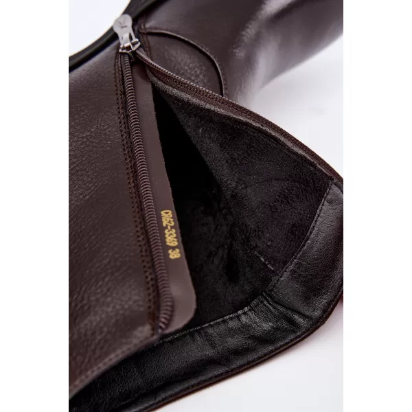  Dámské kotníkové boty D&A CR62-3369 DARK BROWN 