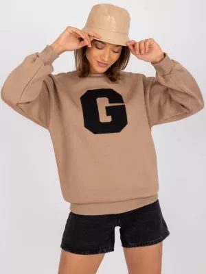 Dámská mikina EX MODA EM-BL-617/G.11 DARK BEIGE