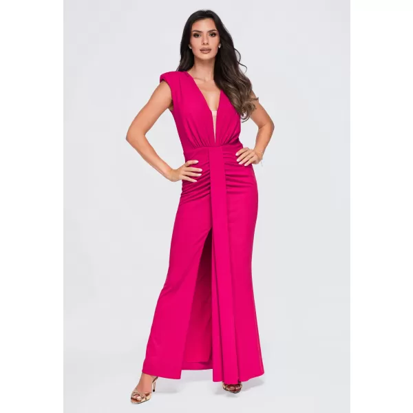  Dámské šaty LARICA LA-OM-DLR412 FUCHSIA 