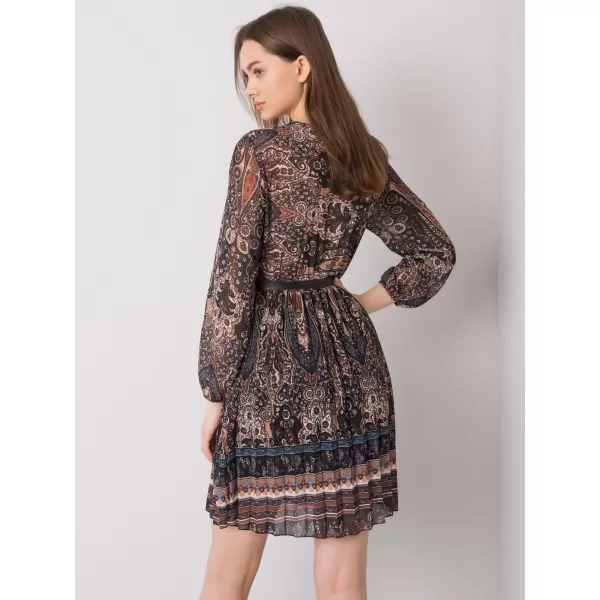  Dámské šaty ITALY MODA DHJ-SK-10201.93P BLACK AND BEIGE 
