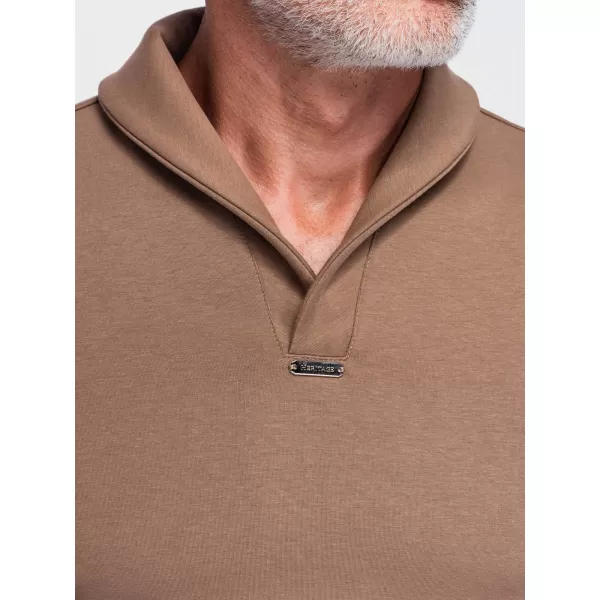  Pánská mikina OMBRE OM-SSNZ-0262 BROWN 