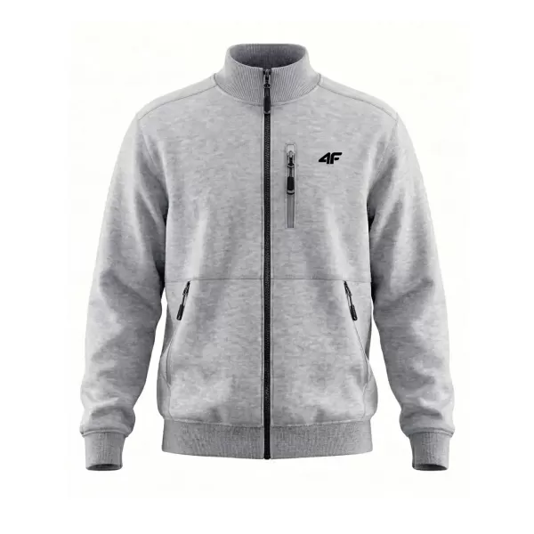  Pánská mikina 4F 4FWMM00TSWSM2547 COLD LIGHT GREY MELANGE 