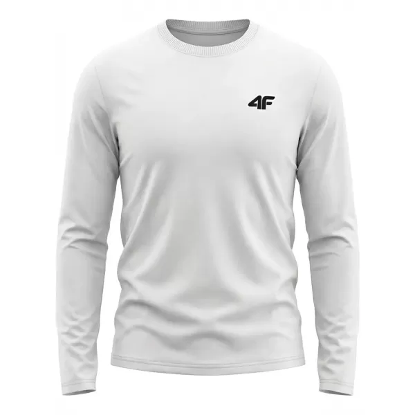  Pánské triko s dlouhým rukávem 4F 4FWMM00TLONM611 WHITE 