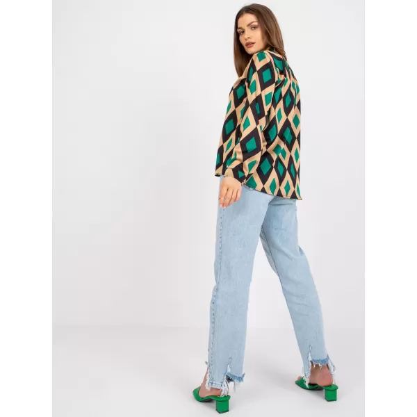  Dámská halenka ITALY MODA DHJ-BZ-15256.53P BLACK AND GREEN 