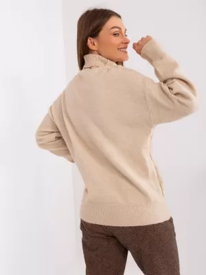 Dámský svetr WOOL FASHION ITALIA AT-SW-23401.97P BEIGE