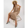 Dámské šaty OCH BELLA TW-SK-BE-203D.38P DARK BEIGE