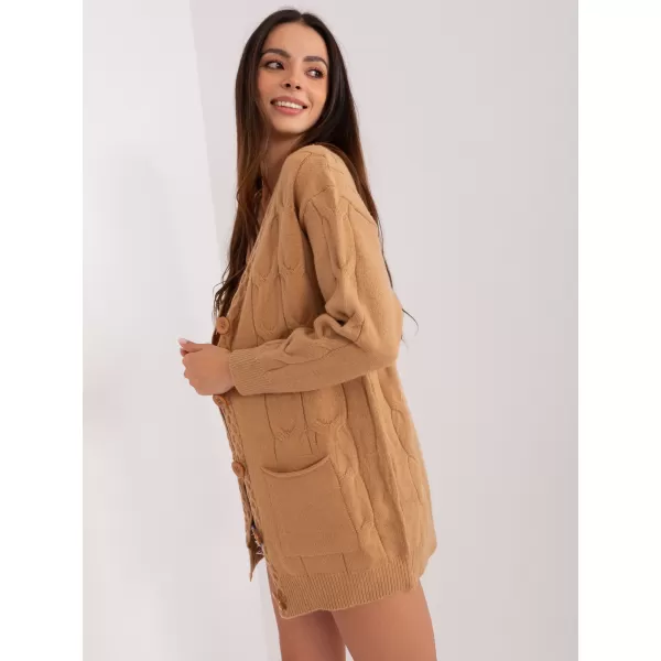  Dámský kardigan WOOL FASHION ITALIA AT-SW-2241.36P CAMEL 