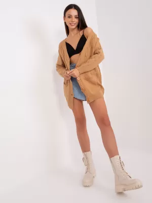 Dámský kardigan WOOL FASHION ITALIA AT-SW-2241.36P CAMEL