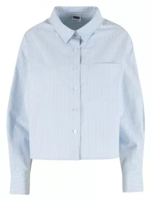 Dámská košile URBAN CLASSICS TB8171 LIGHT HORIZON BLUE/WHITE