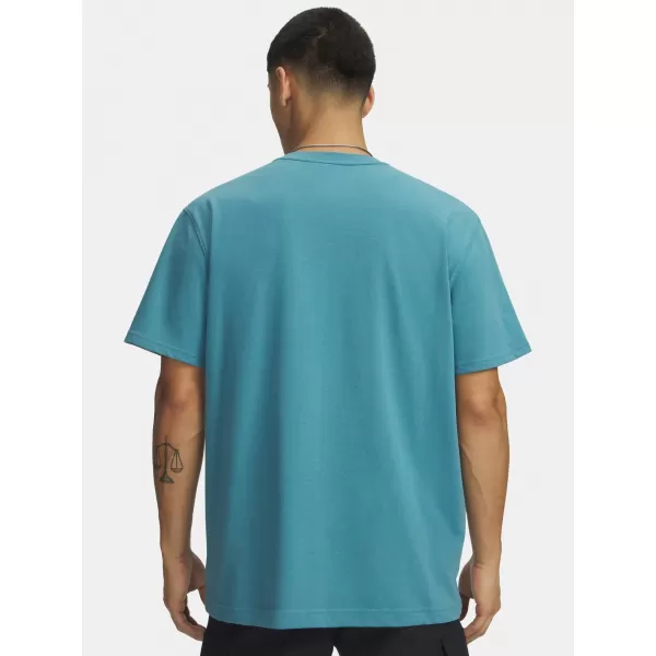  Pánské triko UNDER ARMOUR M LOGO EMB HEAVYWEIGHT SS 1373997-466 MODRÁ 