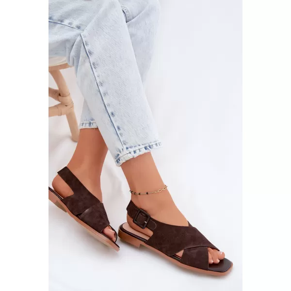  Dámské sandály S.BARSKI JC61-1001 BROWN 